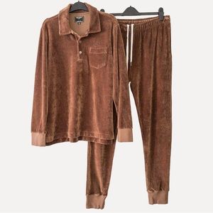 Todd Snyder | Brown ‘Rust’ Velour Polo + Jogger